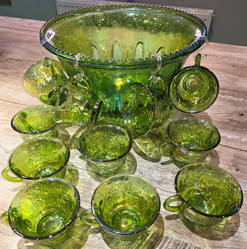 Vintage indiana glass green - glass,