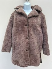 Stunning Ladies Sheepskin Coat UK 12 Brown Button Up Vintage Wilbefort Retlaws