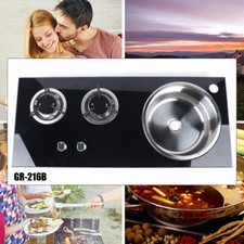 2 Burner LPG With Sink Combo Cooktop Boat Caravan RV Camper Gas Stove Hob