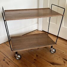 Vintage Danish Wood and Metal Drinks Trolley Mid Century Foldable