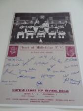 HEARTS FC HEART OF MIDLOTHIAN 1954-55 SCOTTISH LEAGUE CUP FINAL SIGNED PRE-PRINT