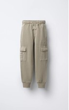 Zara Boys Embroidered Cargo Joggers 8-9 Years