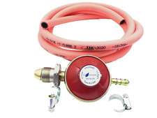 Propane Gas Regulator And 2 Metre 8mm ID Hose Pipe And 2 Clips Calor Flogas