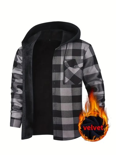 Mens hooded lumberjack plaid - hooded,