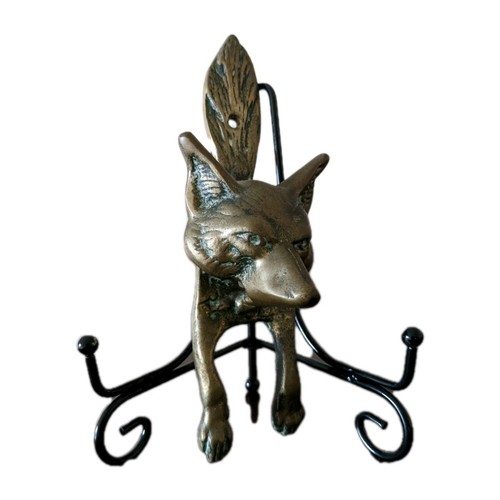 Vintage brass fox - fox, door