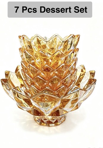 7pcs gold glass bowls - 7pcs,