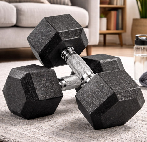 Hex dumbbells pairs rubber - hex,