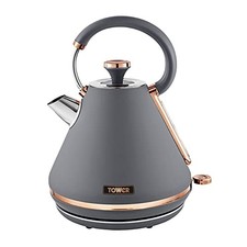 Pyramid Kettle with Fast Boil, Detachable Filter, 1.7L, 3000 W, Grey & Rose Gold