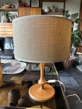 Vintage 1970s Temde West German Light Teak Lamp Base - Elegant Shape