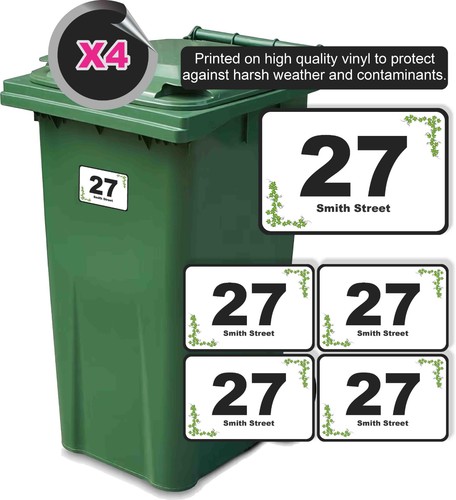 Wheelie bin stickers - bin, x
