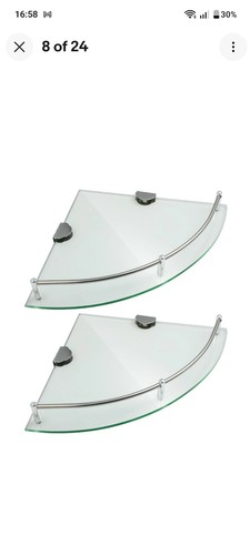 2pcs glass corner shelf - 2pcs,