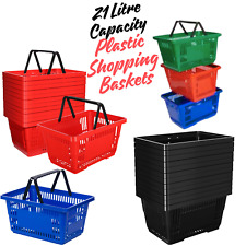 21 Litre Capacity Plastic Shopping Baskets Shopper Baskets with handle