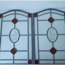 2 x Stained Glass Arched Windows Single Glazed Decorative Statement Gothic