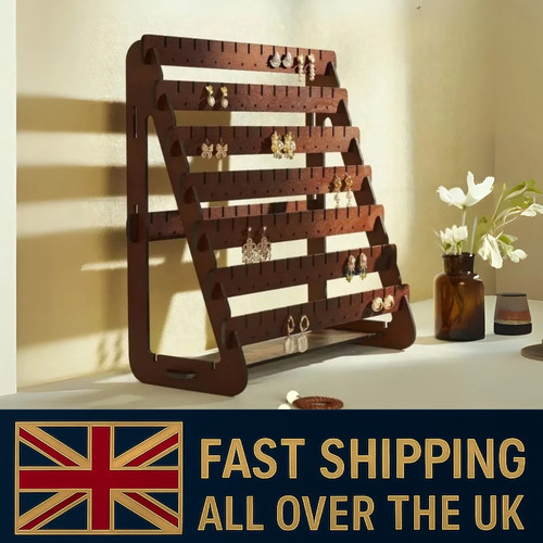 Retro wooden earring holder - wooden,