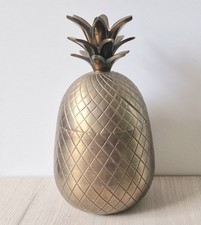 Vintage 1980s Extra Large Gold Metal Pineapple Ice Bucket 30cm