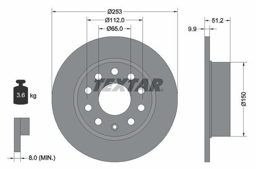 Textar 92120903 rear brake - textar,