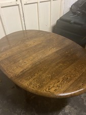 Antique Solid Oak Barley Twist Drop Leaf Gate Leg Dining Table Oval Wood