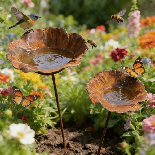 Bird bath feeder station - bath,