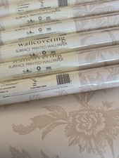 LAURA ASHLEY WALLPAPER LLOYD BISCUIT/NATURAL 10 Rolls Price Per Roll Rare  