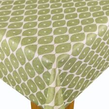 Sage Green Designer Leaf Vinyl Wipe Clean Oilcloth Tablecloth