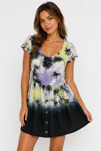 Evil twin tie dye button - tie,