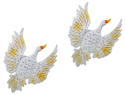 Set wall white flying ducks - wall,