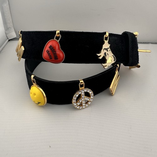 Vtg moschino black - black, suede