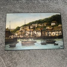 Lovely Print on Board Harbour with Boats Cornwall by Kevin Platt