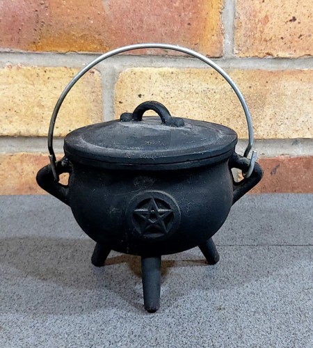 Pentagram cast iron cauldron - pentagram,