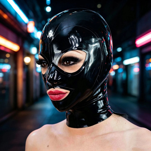 Latex rubber hood - rubber, mask