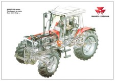 A3 Massey Ferguson MF 3095 Tractor Poster Brochure Britains Farm Poster Cutaway