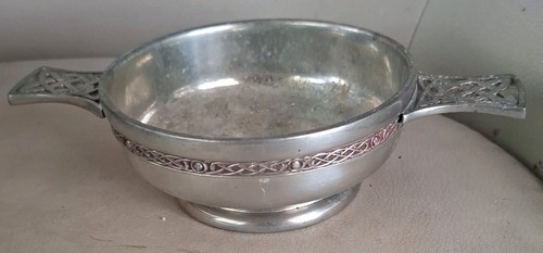 Scottish piper pewter - piper, quaich