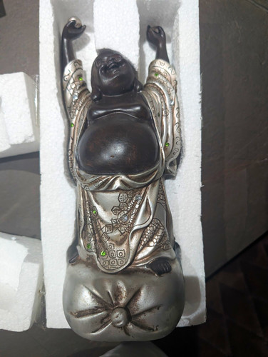Laughing buddha resin figurine - laughing,