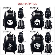 The Nightmare Before Christmas USB Backpack Schoolbag Men Outdoor Shoulder Bags