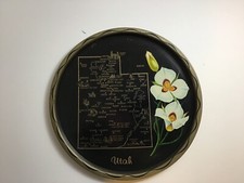 Vintage Utah Map Tin Metal