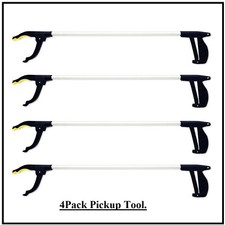 Pick Up Tool Long Reach Grabber Reacher Litter Picker Helping Hand 4 Pack 75cm
