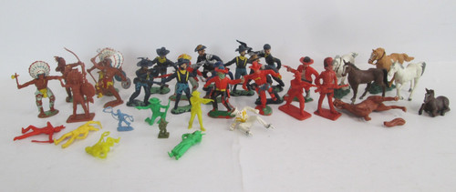 Vintage plastic cowboys - plastic,