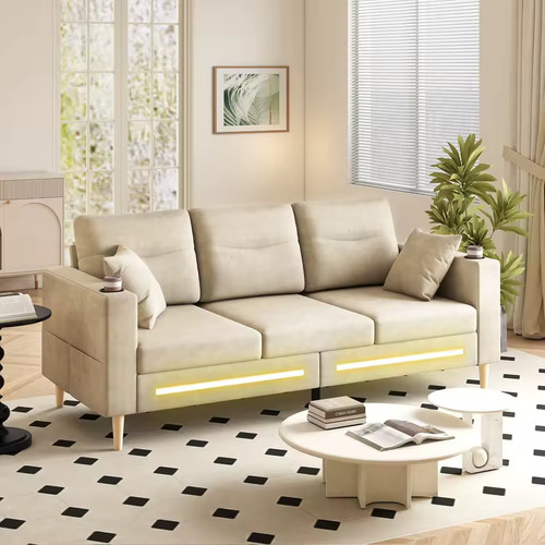 Three seater fabric sofa with - three-seater,