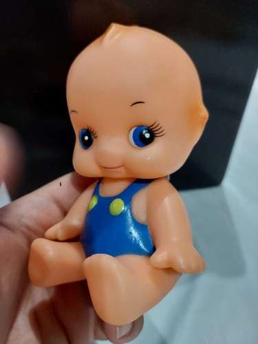 Kewpie doll sitting - doll, blue