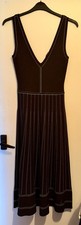 Amanda Wakeley midi flare dress size 10, viscose satin, midnight