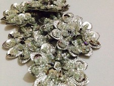 Pack Of 5 Silver Beaded Flower