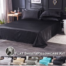 Silk Satin Flat Sheet Full