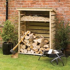 Wooden Log Store Backdoor & Patio Wood Firewood Outdoor Garden Storage Logs Shed