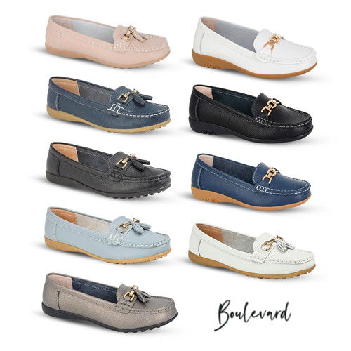 Boulevard ladies wide loafers - wide,