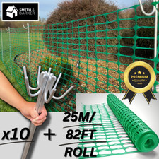 PREMIUM Barrier Fencing Mesh 25m x 1m + 10 PREMIUM Galvanised Fencing Pins