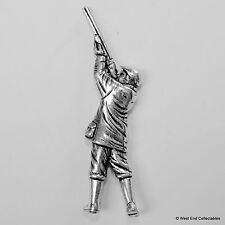 Shotgun Hunter Pewter Pin Brooch - British Hand Crafted - Shooting Hunting Bird