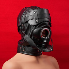 PU Leather Slave Bondage Hood