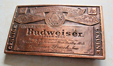 4# Genuine Budweiser Lager Beer Metal Belt Buckle Brass 