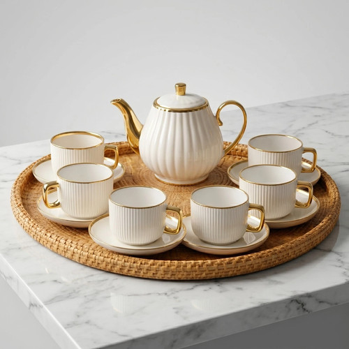 White ceramic tea - white,