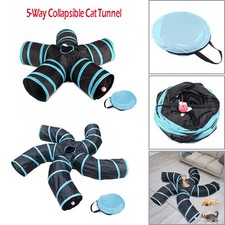 Pop Up 5 Way Cat Tunnel Pet Interactive Puppy Tube Kitten Play Toy Rabbit Hides